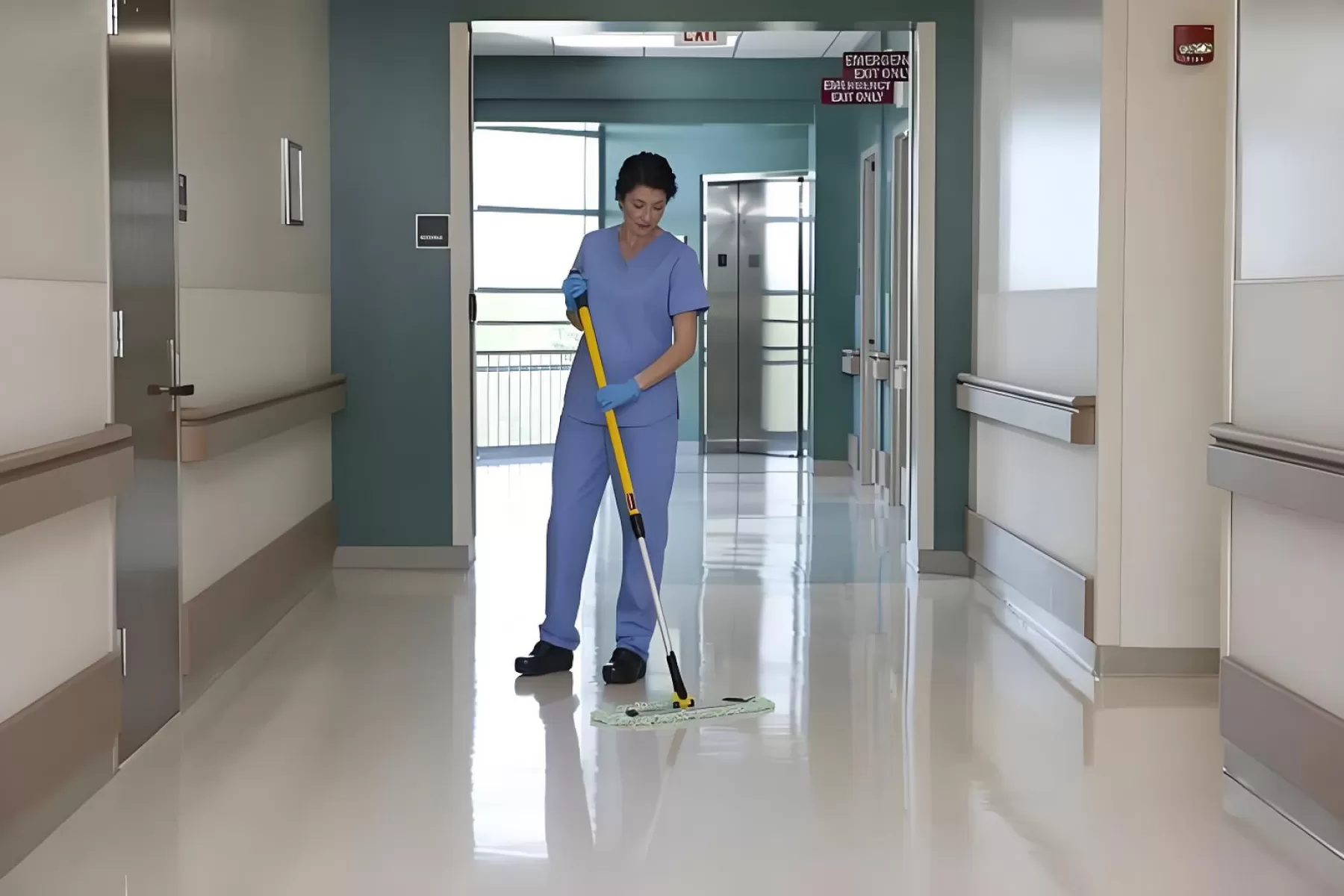 hospital floor scrubber